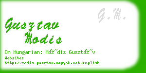 gusztav modis business card